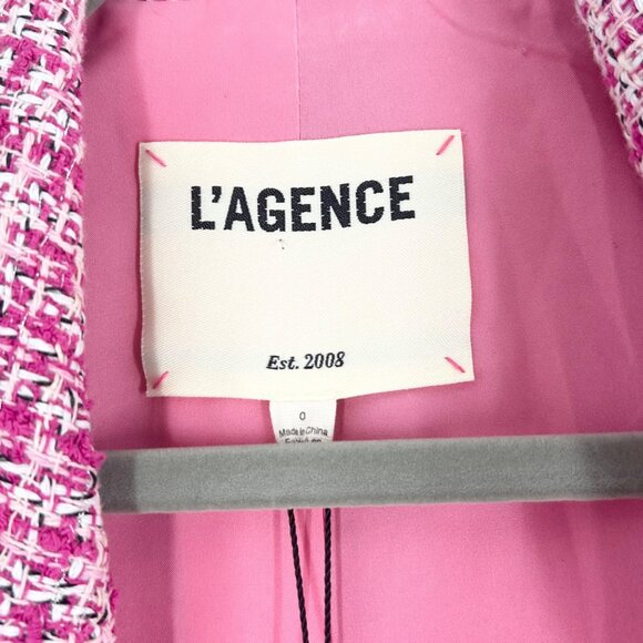 NWT L'Agence Kenzie Double Breasted Tweed Blazer Jacket - Picture 5 of 9